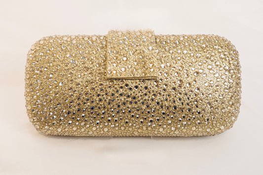Gold Gemstone‑Clasp Clutch
