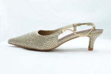Gold Glitter Slingback Heel