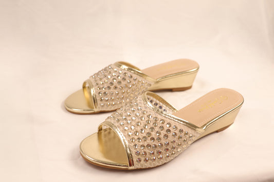 Gold Embellished wedges