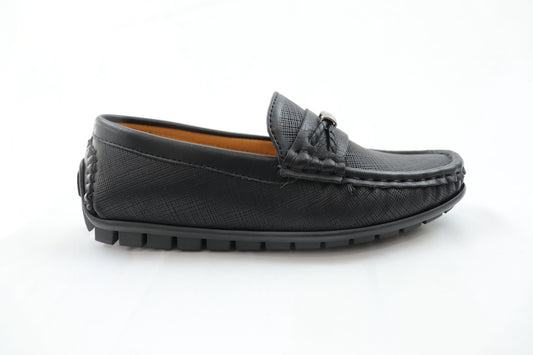 Kids’ Black Textured Loafer