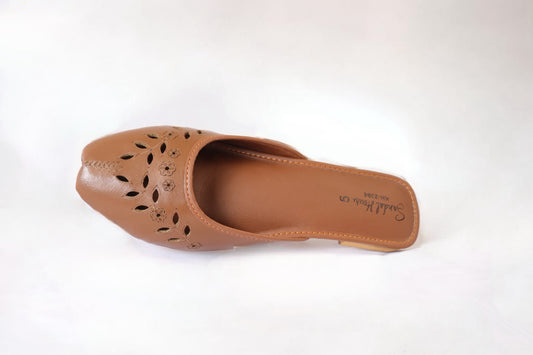 Khussa/Jutti Slider Flats Brown