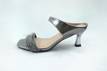 black slip-on heels