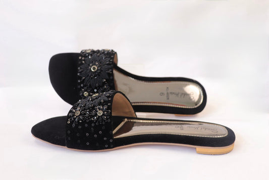 Black floral Flats KL4025