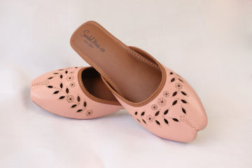 Khussa/Jutti Slider Flats Pink