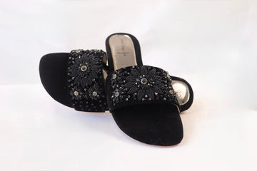 Black floral Flats KL4025