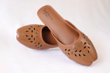 Khussa/Jutti Slider Flats Brown