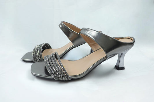 black slip-on heels