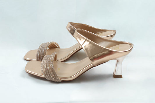 champagne slip‑on heels