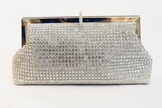 Silver Crystal Clutch