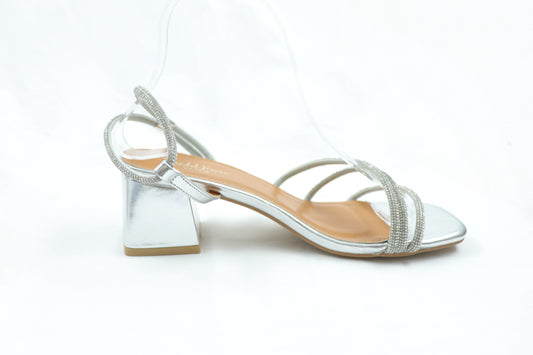 Block Heels Silver