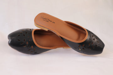 Khussa/Jutti Slider Flats Black