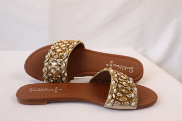 Gold Embellished Flats BS6010