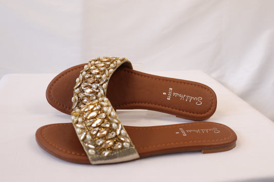 Gold Embellished Flats BS6010