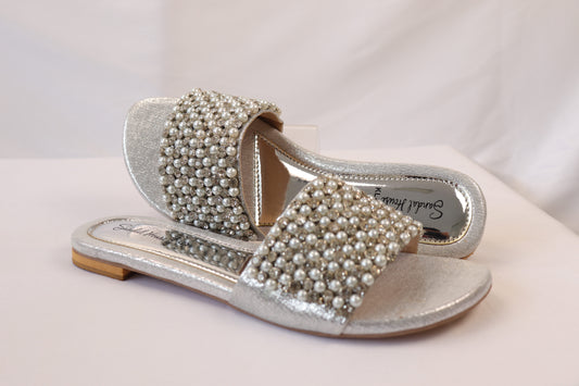 Silver Embellished Flats KL4027