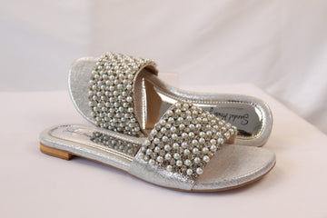 Silver Embellished Flats KL4027