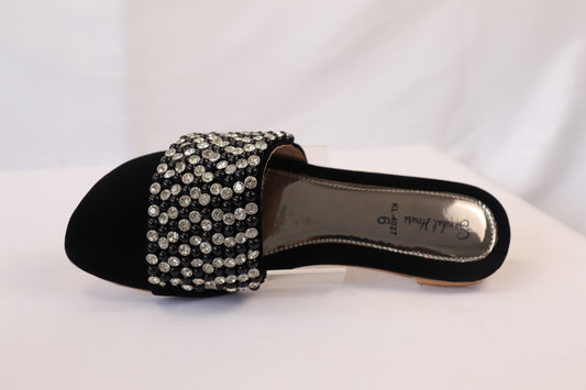 Black Embellished flats KL4027