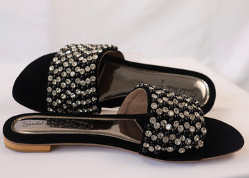 Black Embellished flats KL4027