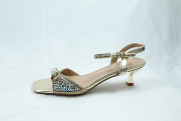 gold bow embellished heels