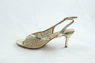 Gold Embellished open toed heels
