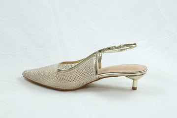 Gold closed toes heels
