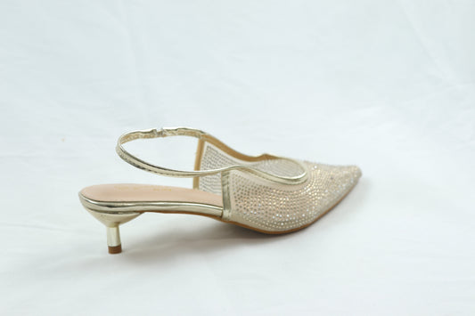 Gold closed toes heels