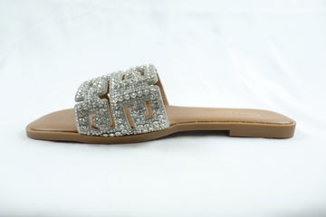 Geometric Silver Crystal Flats