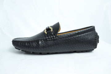 Men’s Black Woven‑Texture Loafer
