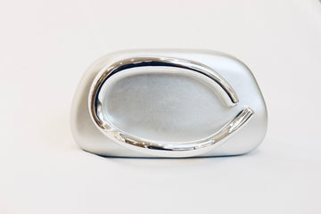 Silver C‑Accent Clutch