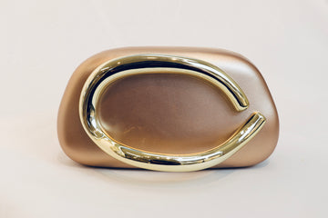 Red & Gold C‑Accent Clutch