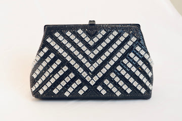 Black Chevron Clutch