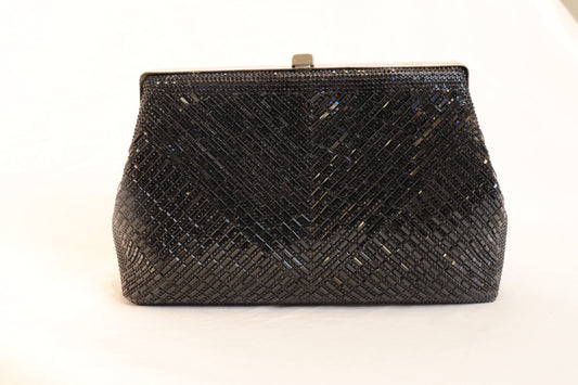 Black Chevron Clutch
