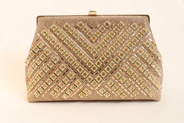 Champagne Chevron Clutch