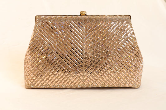 Champagne Chevron Clutch