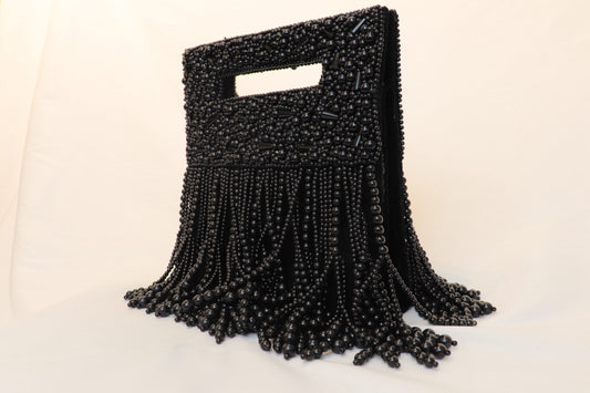 Black Fringe Handbag