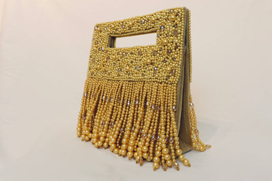 Gold Fringe Handbag